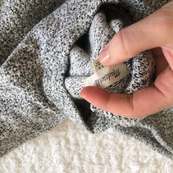 Madewell Mock Neck Gray Marled Sweater - Picture 4 of 6